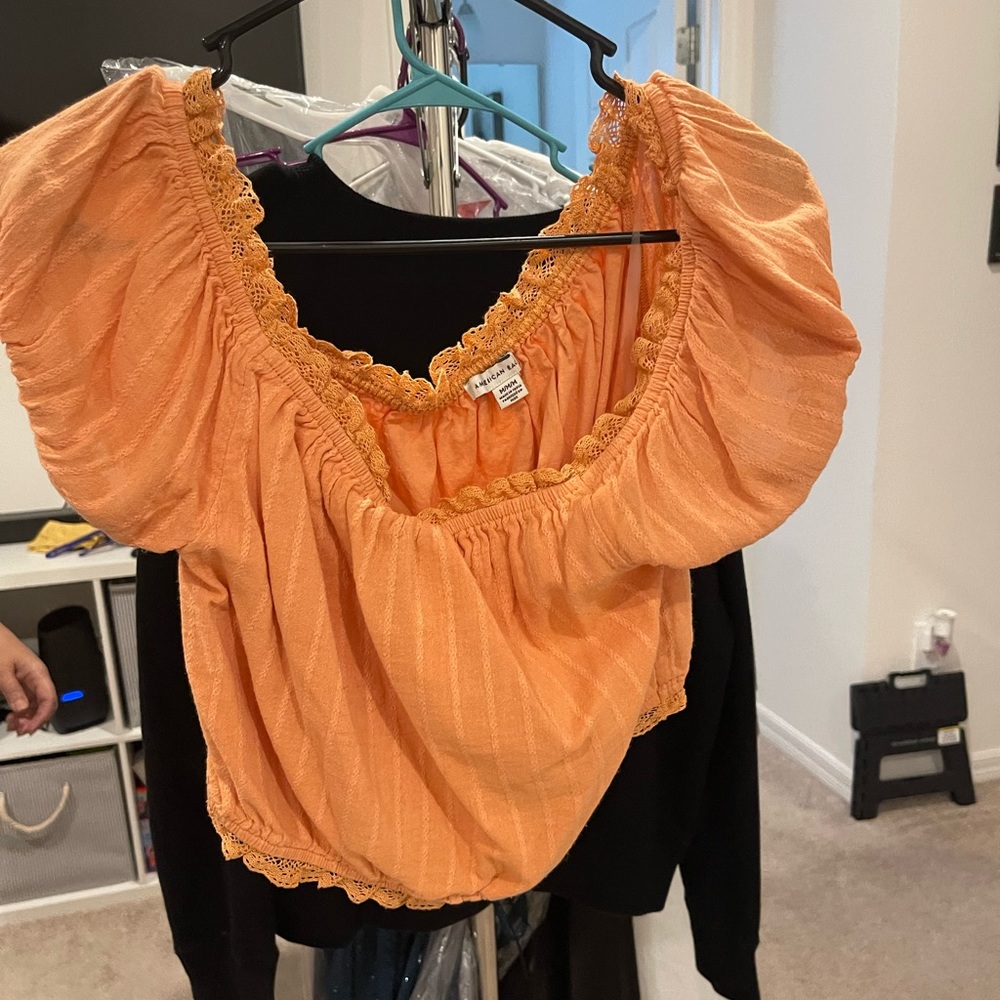 American eagle orange crop top